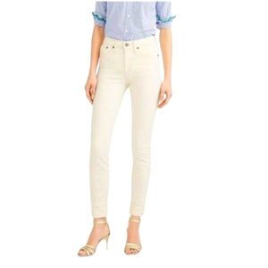 J CREW TOOTHPICK ANNKLE SKINNY OFF WHITE JEANS IN SIZE 25